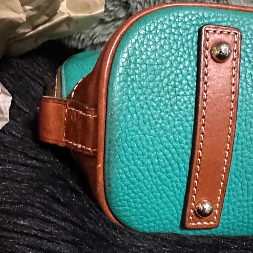 Dooney & Bourke Turquoise and Brown Satchel Shoulder Purse - Picture 12 of 12